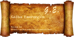 Galba Emerencia névjegykártya